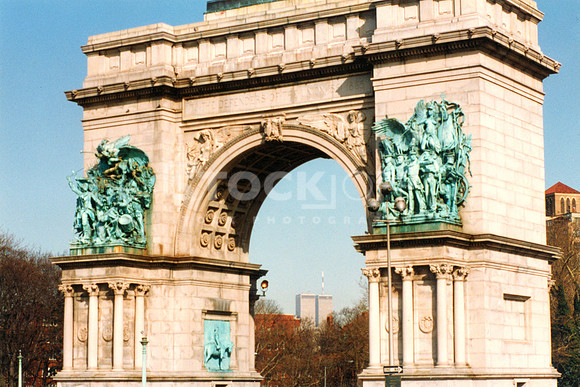 Grand Army Plaza Brooklyn ca. 1990 with WTC view
