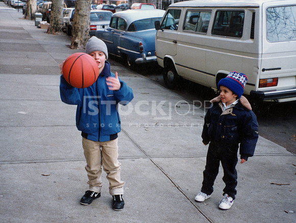 Kids Bouncing Basketball (ca.1990)